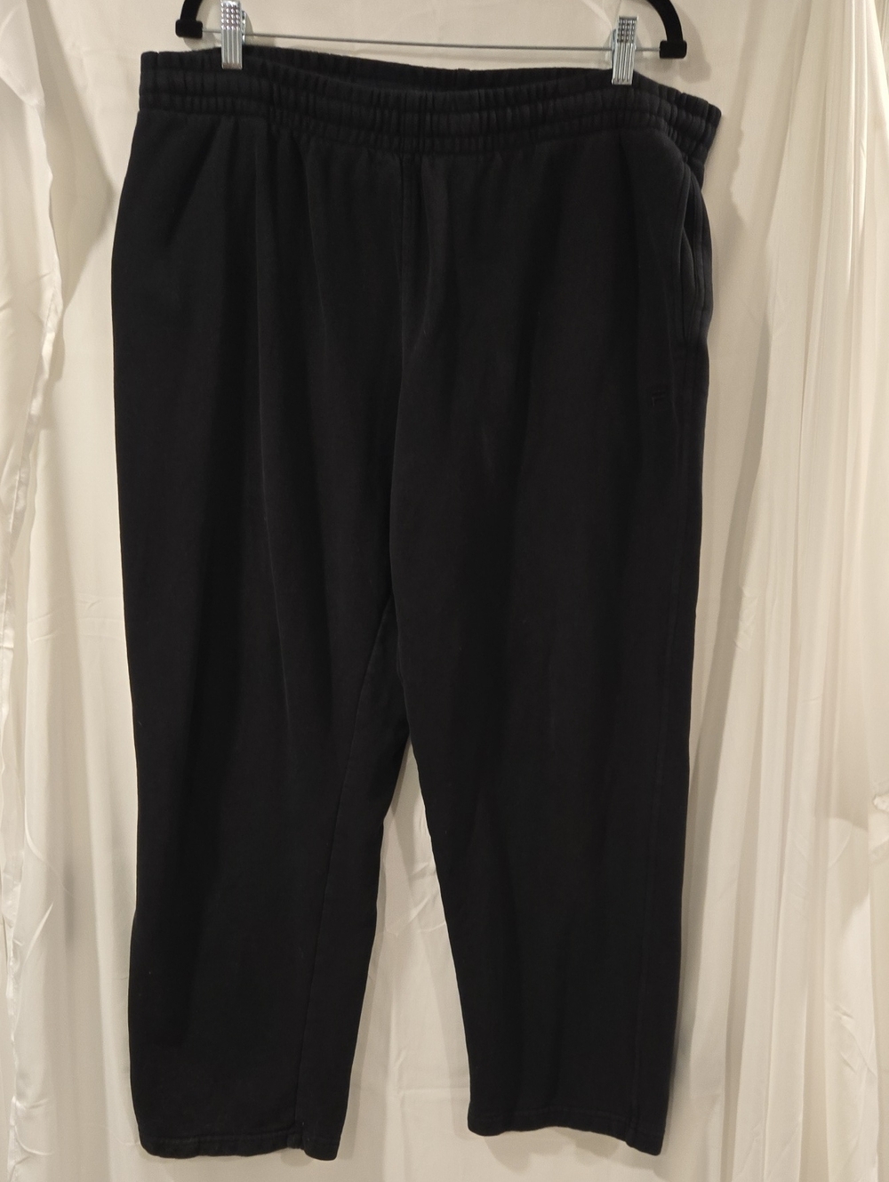 Fila Vintage Black Cotton Blend Sweatpants - Men's XXL